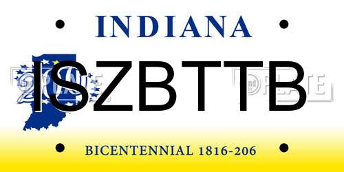 ISZBTTB Indiana License Plate