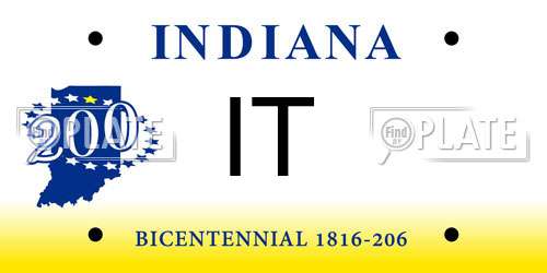 IT Indiana License Plate