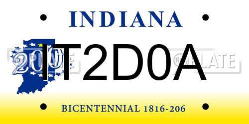 IT2D0A Indiana License Plate