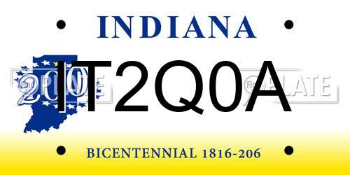 IT2Q0A Indiana License Plate