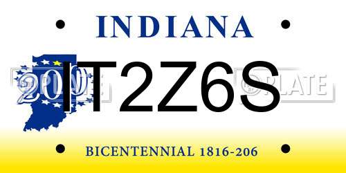 IT2Z6S Indiana License Plate