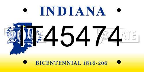 IT45474 Indiana License Plate