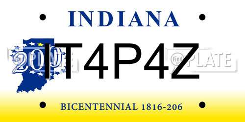 IT4P4Z Indiana License Plate
