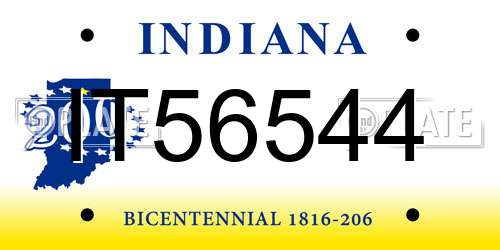 IT56544 Indiana License Plate