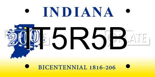 IT5R5B Indiana License Plate