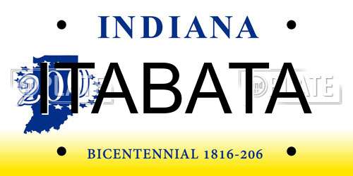 ITABATA Indiana License Plate
