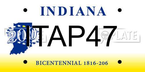 ITAP47 Indiana License Plate