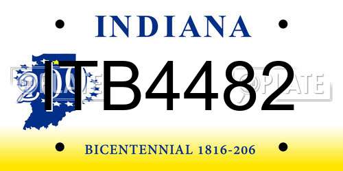 ITB4482 Indiana License Plate