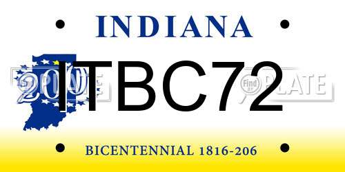 ITBC72 Indiana License Plate
