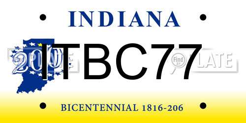 ITBC77 Indiana License Plate