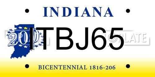 ITBJ65 Indiana License Plate
