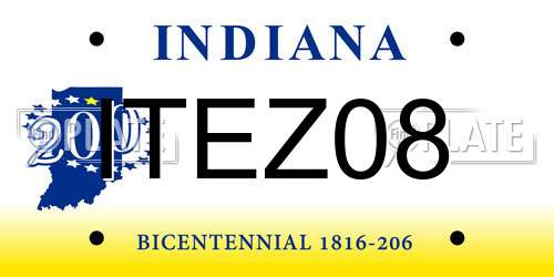 ITEZ08 Indiana License Plate