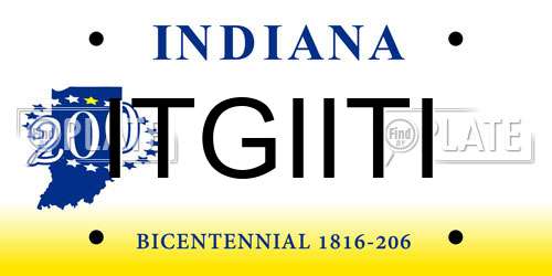 ITGIITI Indiana License Plate