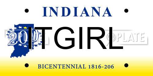 ITGIRL Indiana License Plate