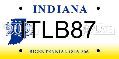 ITLB87 Indiana License Plate