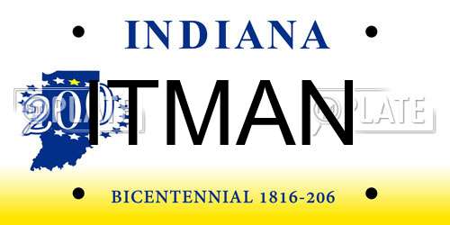 ITMAN Indiana License Plate