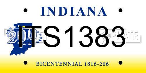 ITS1383 Indiana License Plate