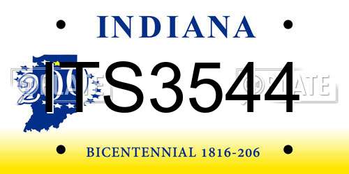 ITS3544 Indiana License Plate