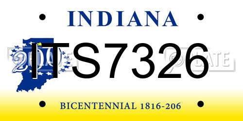 ITS7326 Indiana License Plate