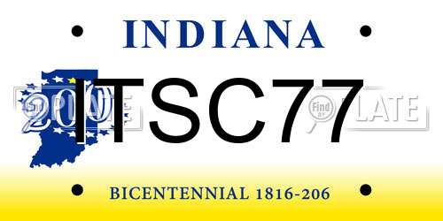ITSC77 Indiana License Plate
