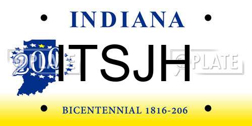 ITSJH Indiana License Plate