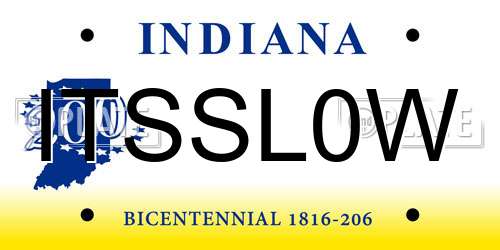 ITSSL0W Indiana License Plate