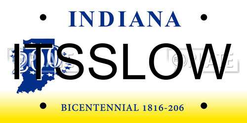 ITSSLOW Indiana License Plate