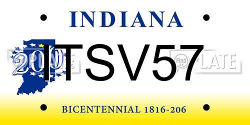 ITSV57 Indiana License Plate