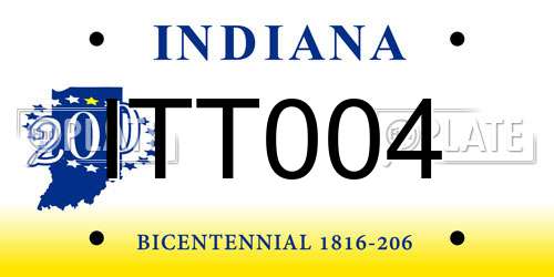ITT004 Indiana License Plate