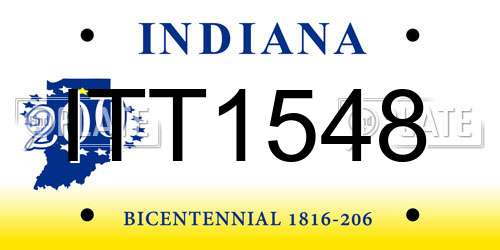 ITT1548 Indiana License Plate