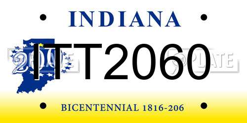 ITT2060 Indiana License Plate