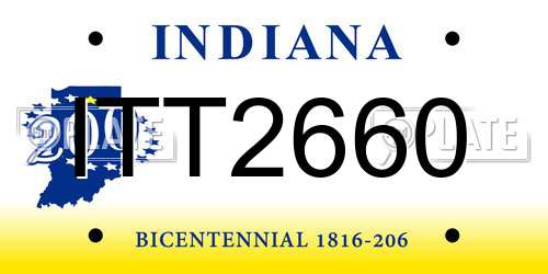 ITT2660 Indiana License Plate