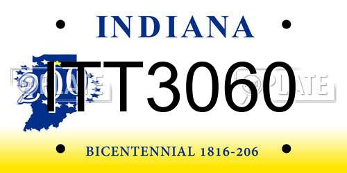 ITT3060 Indiana License Plate