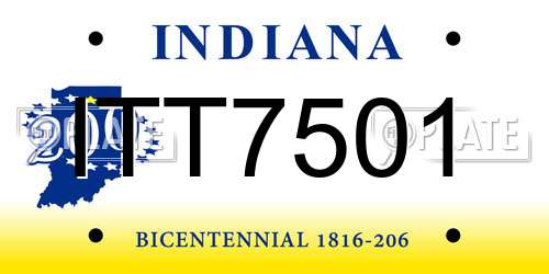 ITT7501 Indiana License Plate