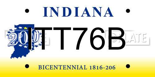 ITT76B Indiana License Plate