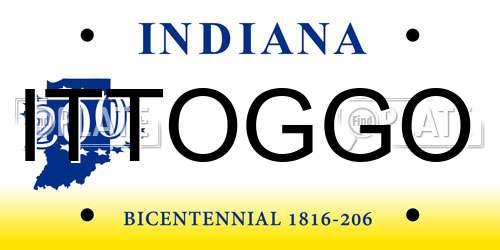 ITTOGGO Indiana License Plate