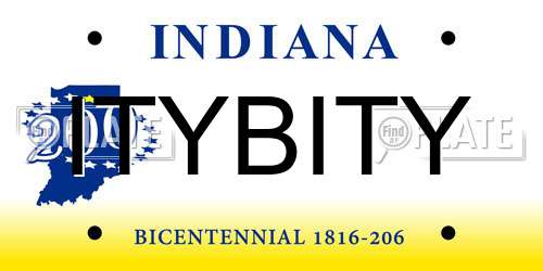 ITYBITY Indiana License Plate