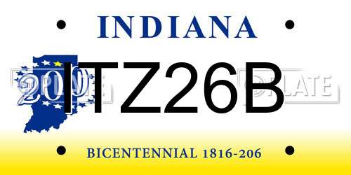 ITZ26B Indiana License Plate
