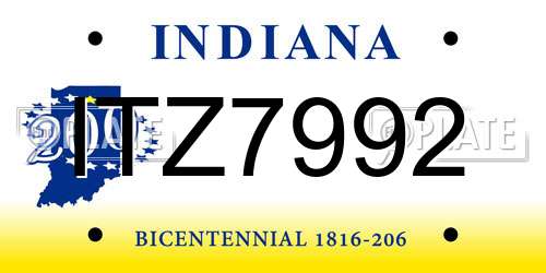 ITZ7992 Indiana License Plate