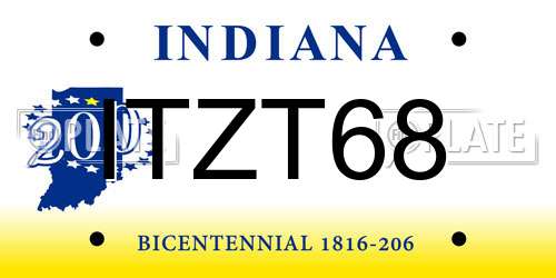 ITZT68 Indiana License Plate