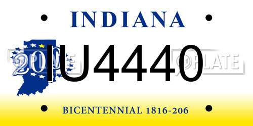 IU4440 Indiana License Plate