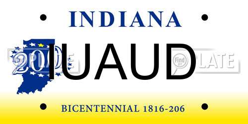 IUAUD Indiana License Plate