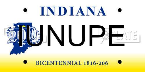 IUNUPE Indiana License Plate