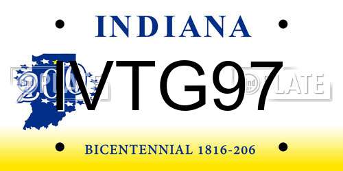 IVTG97 Indiana License Plate