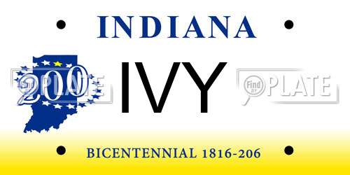 IVY Indiana License Plate