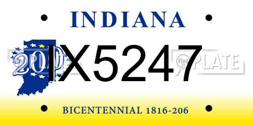 IX5247 Indiana License Plate