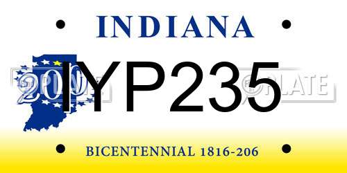 IYP235 Indiana License Plate