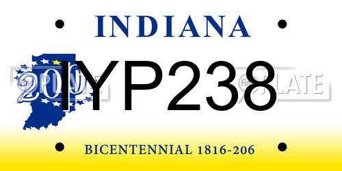 IYP238 Indiana License Plate