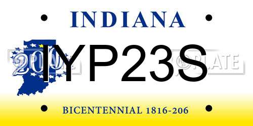 IYP23S Indiana License Plate