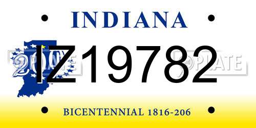 IZ19782 Indiana License Plate